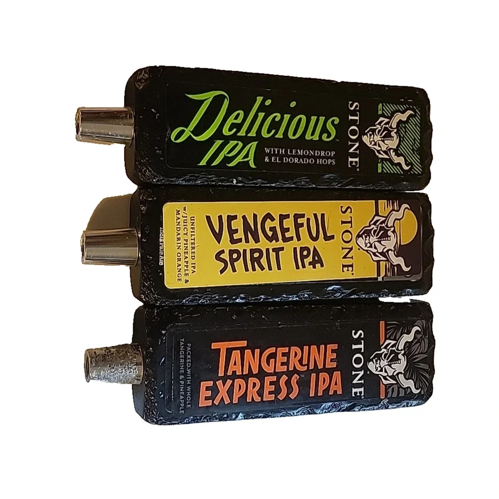 Lot of 3 STONE BREWING TANGERINE EXPRESS VENGEFUL SPIRIT SANCTIMONIOUS IPA Taps
